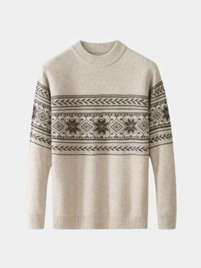 Men’s Knit Sweater – Wool Fair Isle Casual Everyday Knitwear SPECTER