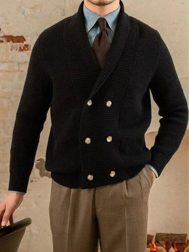 Men’s Cardigan Sweater – British Elegant Casual Everyday Knitwear SPECTER