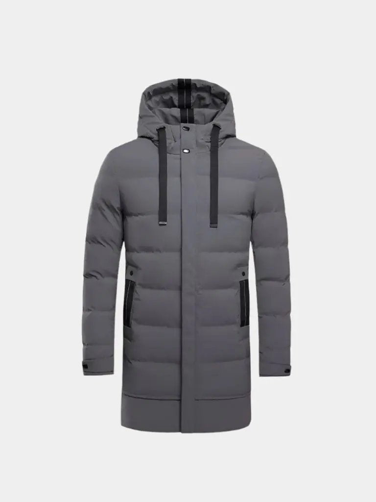 Men’s Puffer Jacket – Minimalist Long Quilted Winter Warmth SPECTER