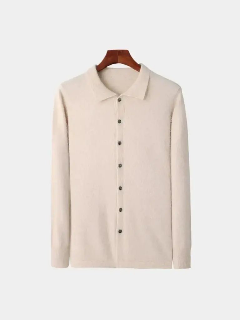 Men’s Cashmere Sweater – Polo Soft Luxury Knit SPECTER