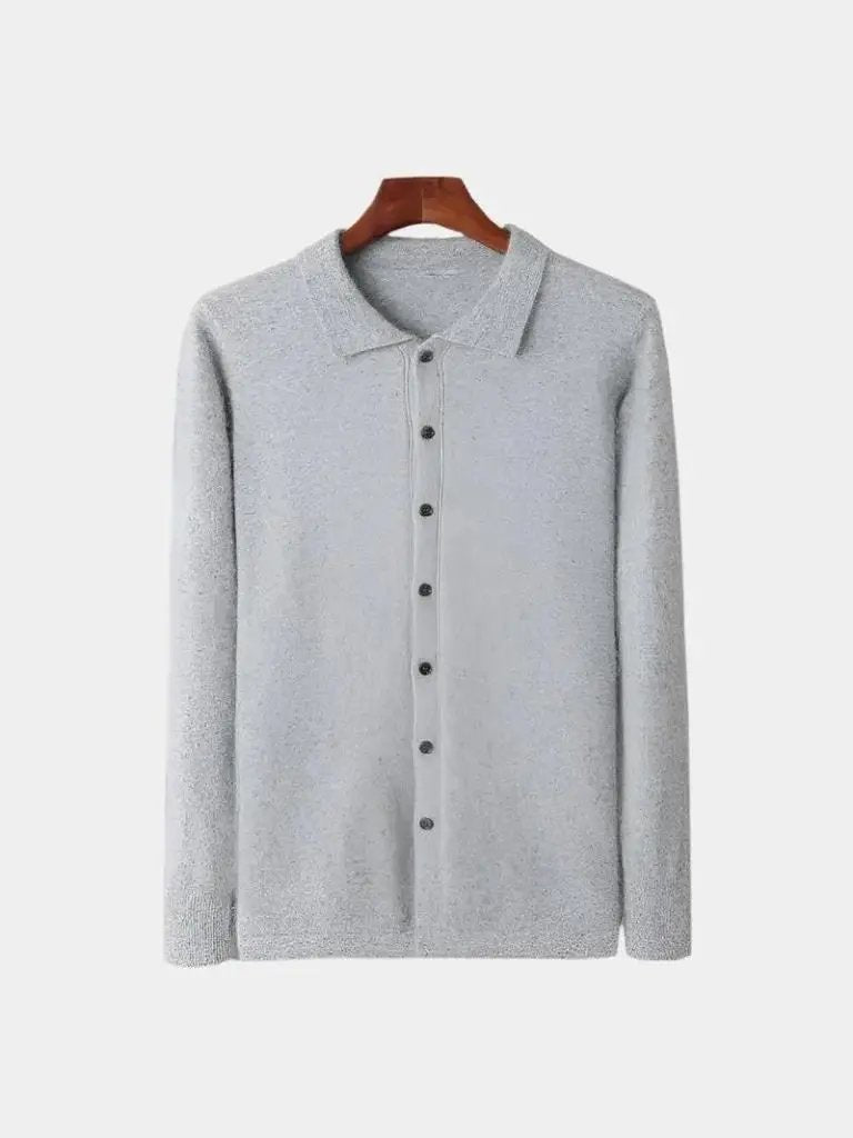 Men’s Cashmere Sweater – Polo Soft Luxury Knit SPECTER