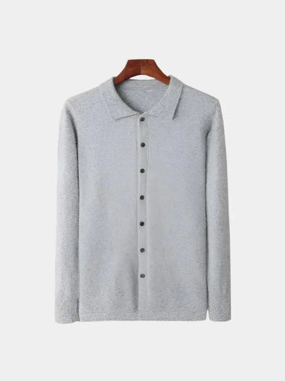 Men’s Cashmere Sweater – Polo Soft Luxury Knit SPECTER