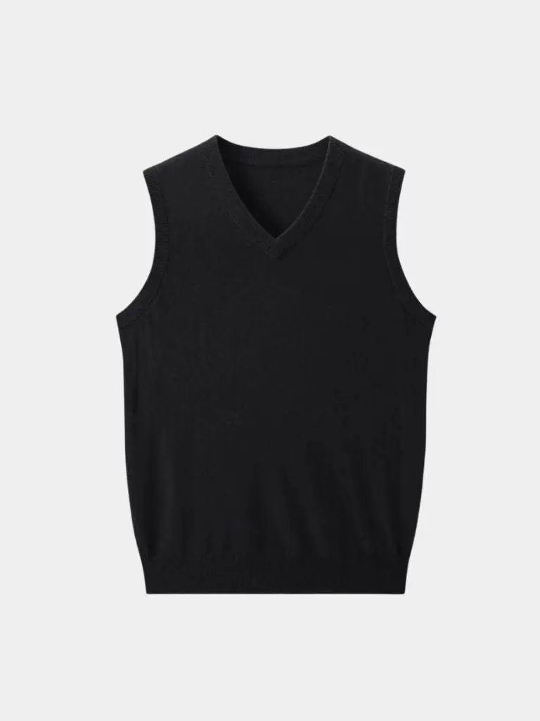 Men’s Cashmere Sweater – Neck Vest Soft Luxury Knit SPECTER