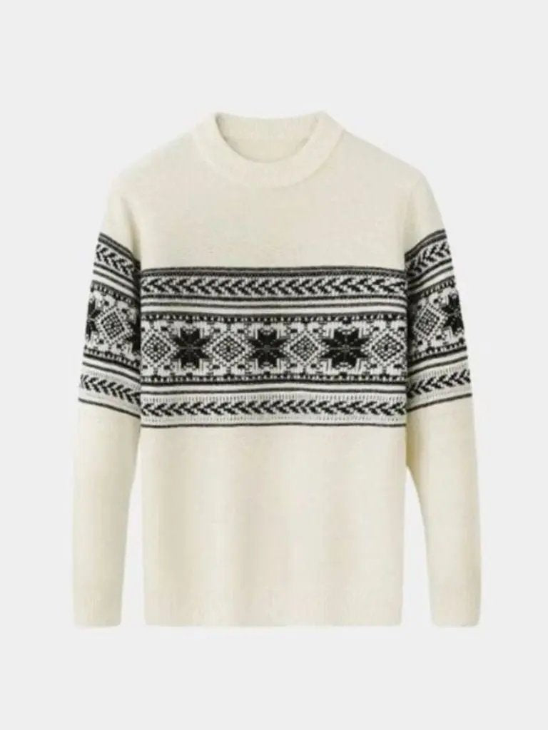 Men’s Knit Sweater – Wool Fair Isle Casual Everyday Knitwear SPECTER