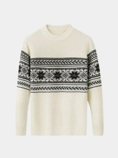 Men’s Knit Sweater – Wool Fair Isle Casual Everyday Knitwear SPECTER