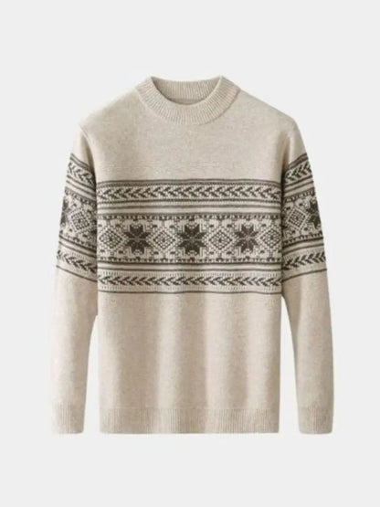 Men’s Knit Sweater – Wool Fair Isle Casual Everyday Knitwear SPECTER