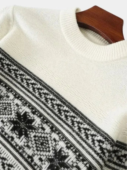 Men’s Knit Sweater – Wool Fair Isle Casual Everyday Knitwear SPECTER