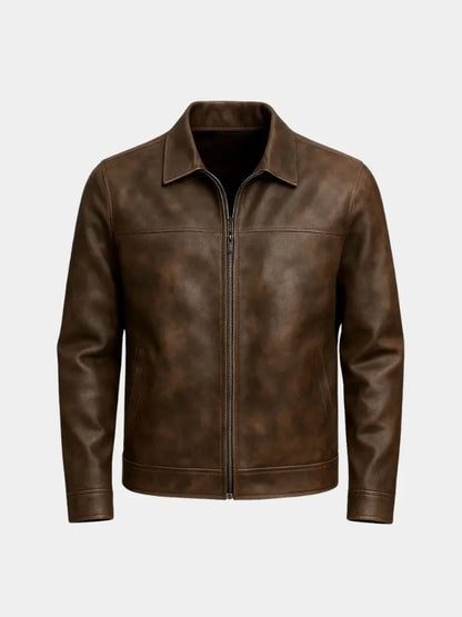 Men’s Leather Jacket – Regent Estate Classic Moto Style SPECTER