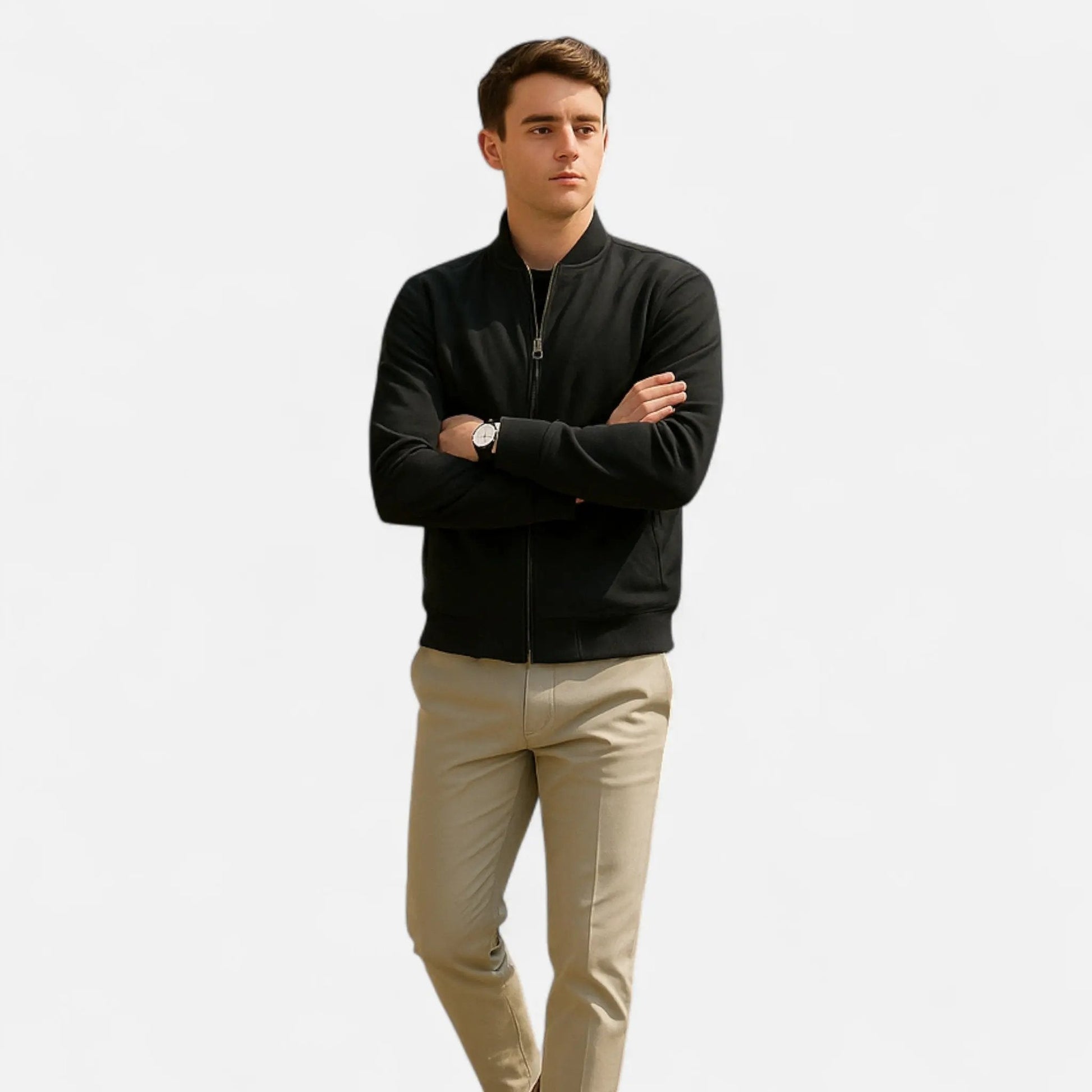 Men’s Bomber Jacket – Solenne Lightweight Vintage Modern Streetwear Fit SPECTER