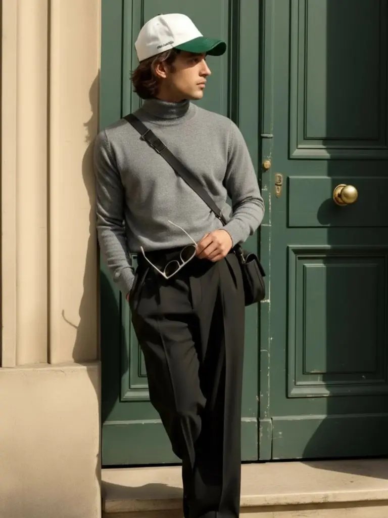 Men’s Knit Sweater – Merino Wool Turtleneck Casual Everyday Knitwear SPECTER