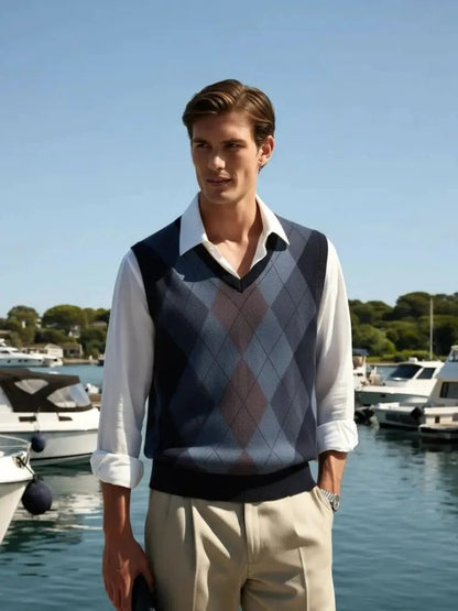 Men’s Knit Sweater – Academic Essential Vest Casual Everyday Knitwear SPECTER