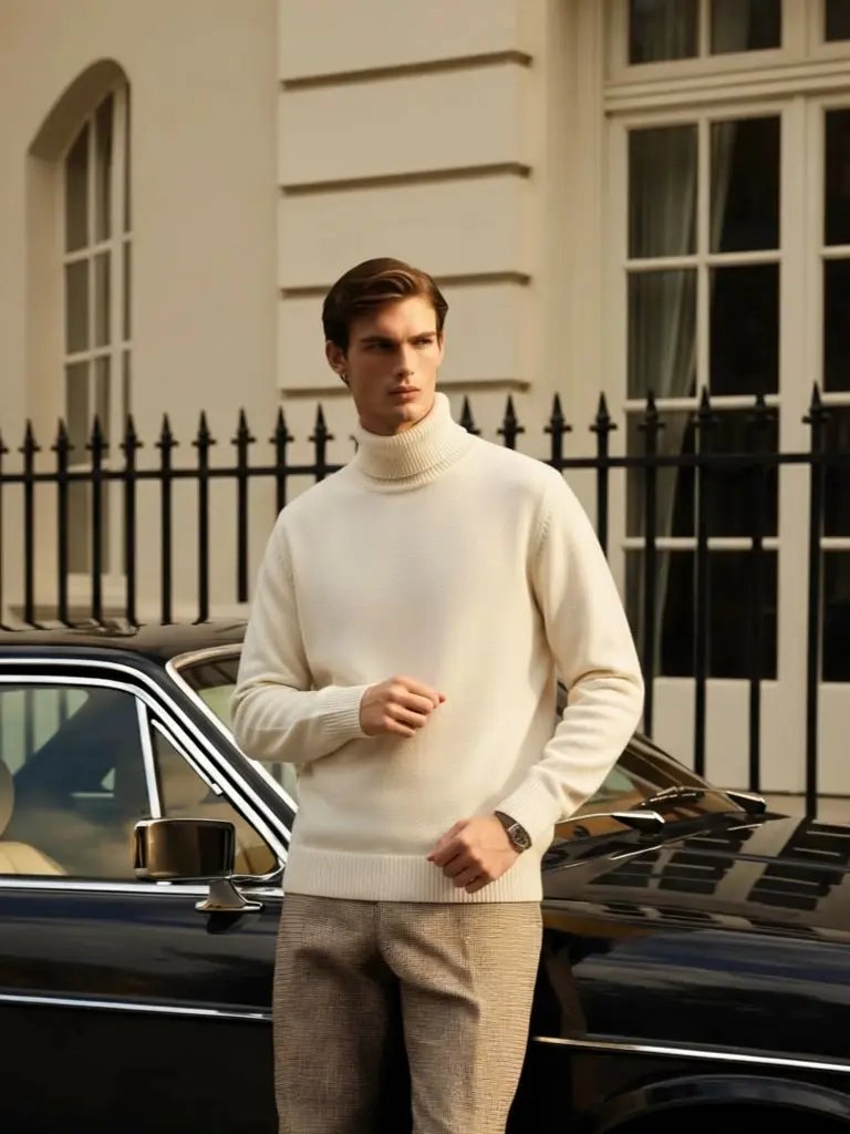 Men’s Sweater – Aurelius Wool Turtleneck Modern Everyday Design SPECTER