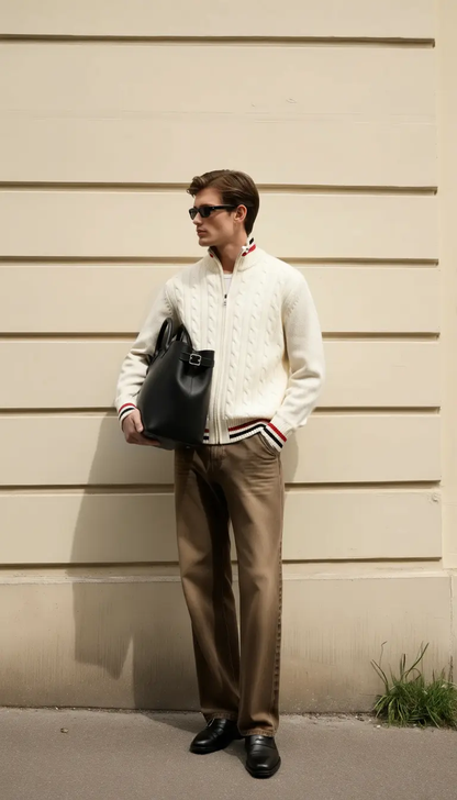 Men’s Knit Sweater – Essential Half Zip Casual Everyday Knitwear SPECTER