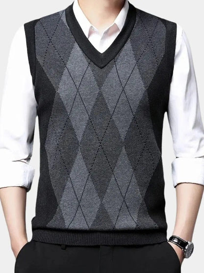 Men’s Knit Sweater – Academic Essential Vest Casual Everyday Knitwear SPECTER