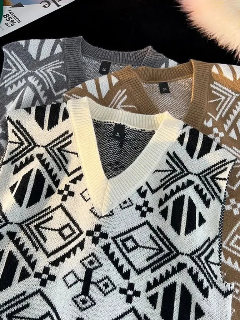 Men’s Knit Sweater – Academic Retro Vest Casual Everyday Knitwear SPECTER