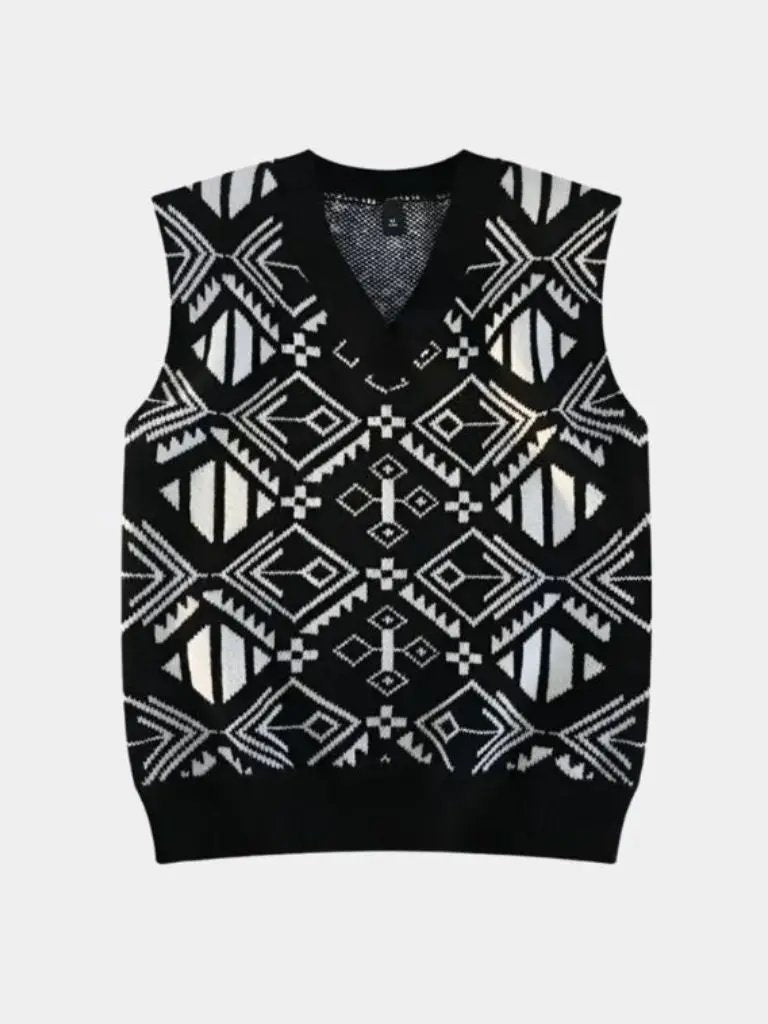 Men’s Knit Sweater – Academic Retro Vest Casual Everyday Knitwear SPECTER