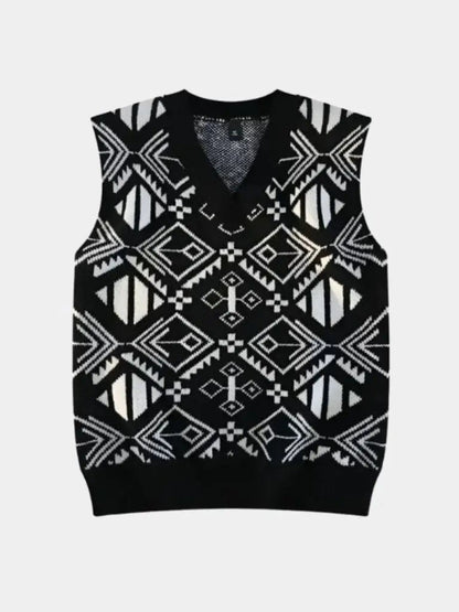 Men’s Knit Sweater – Academic Retro Vest Casual Everyday Knitwear SPECTER