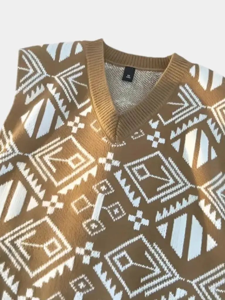 Men’s Knit Sweater – Academic Retro Vest Casual Everyday Knitwear SPECTER