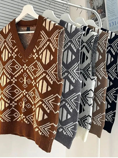 Men’s Knit Sweater – Academic Retro Vest Casual Everyday Knitwear SPECTER