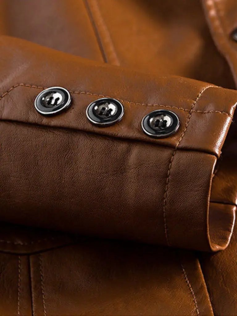 Men’s Leather Jacket – Bold Caramel Classic Moto Style SPECTER