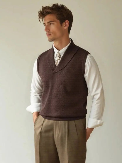 Men’s Knit Sweater – British Vest Waistcoat Casual Everyday Knitwear SPECTER