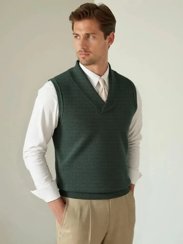 Men’s Knit Sweater – British Vest Waistcoat Casual Everyday Knitwear SPECTER