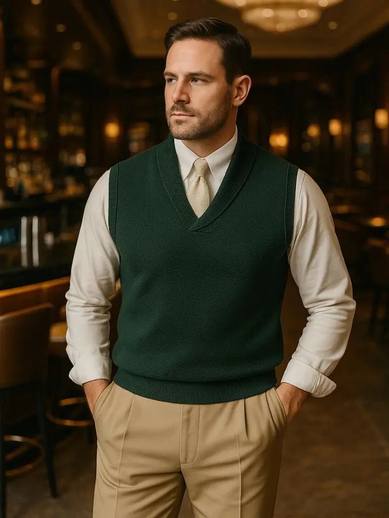 Men’s Knit Sweater – British Vest Waistcoat Casual Everyday Knitwear SPECTER