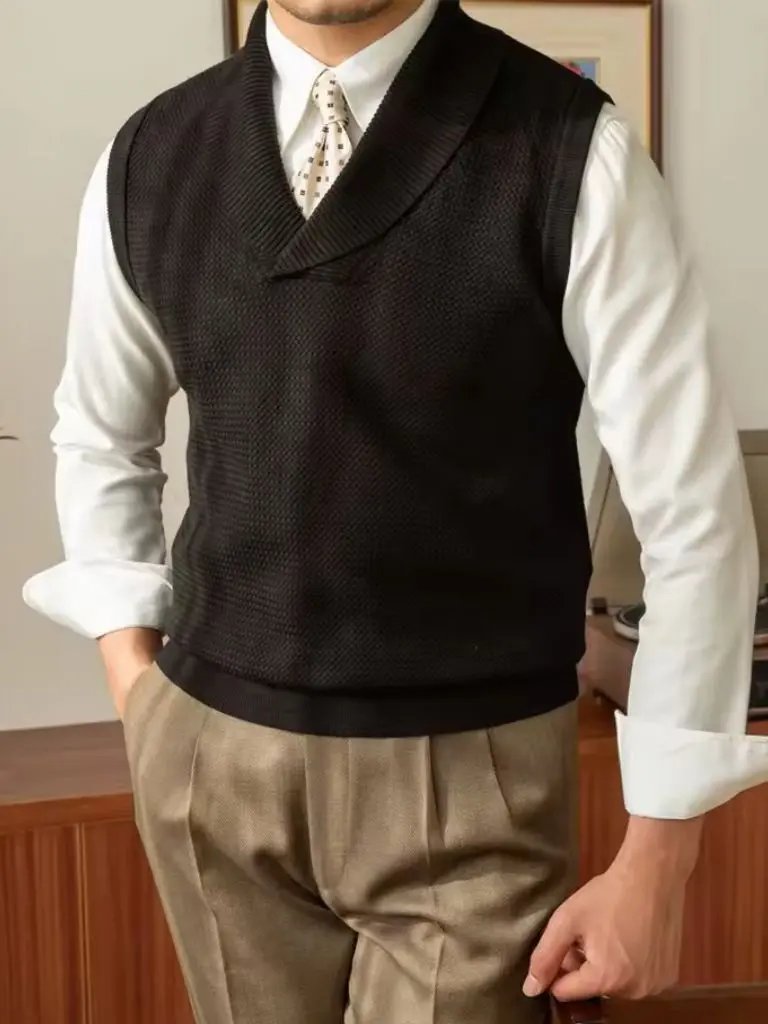 Men’s Knit Sweater – British Vest Waistcoat Casual Everyday Knitwear SPECTER