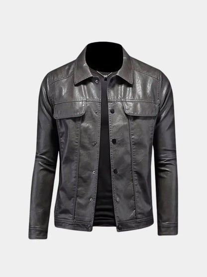 Men’s Leather Jacket – Bronze Rebel Classic Moto Style SPECTER