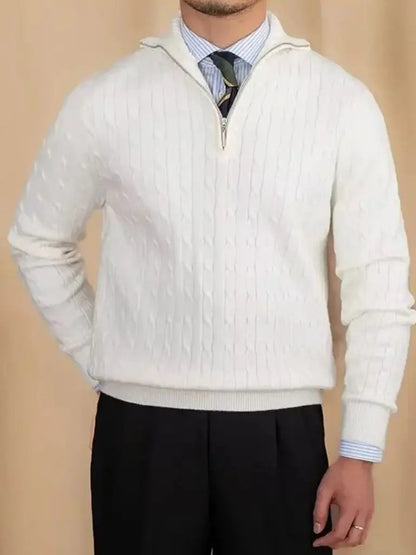 Men’s Knit Knit Sweater – Premium Cable Zip Casual Everyday Knitwear SPECTER