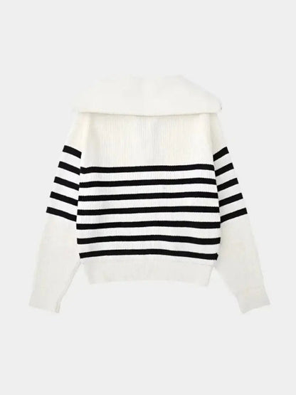 Men’s Knit Sweater – Striped Zip Casual Everyday Knitwear SPECTER