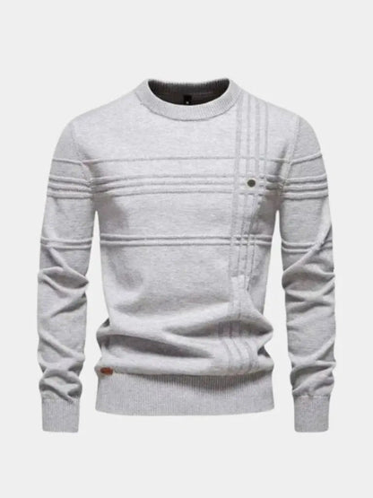 Men’s Knit Sweater – Cotton Knitted Stripped Casual Everyday Knitwear SPECTER