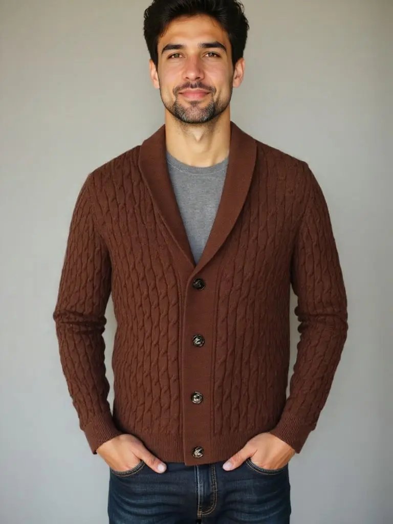 Men’s Cardigan Sweater – Cozy Casual Everyday Knitwear SPECTER