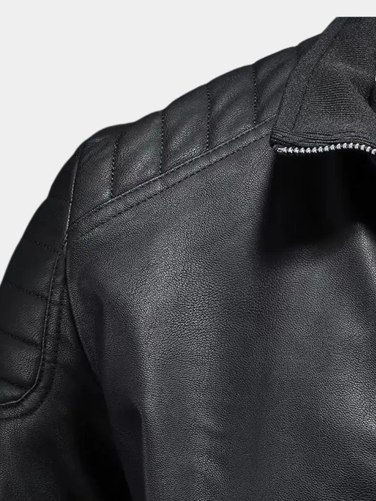 Men’s Leather Jacket – Crusader Classic Moto Style SPECTER