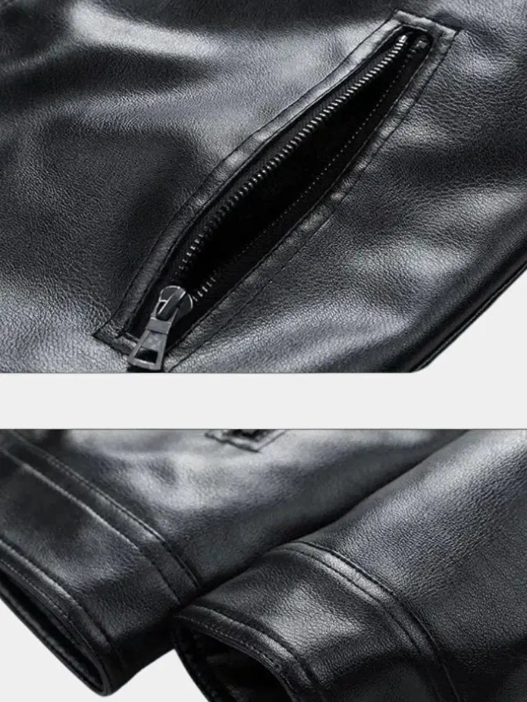 Men’s Leather Jacket – Denver Classic Moto Style SPECTER