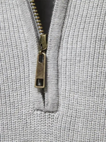 Men’s Knit Sweater – Elegant Quarter Zip Casual Everyday Knitwear SPECTER