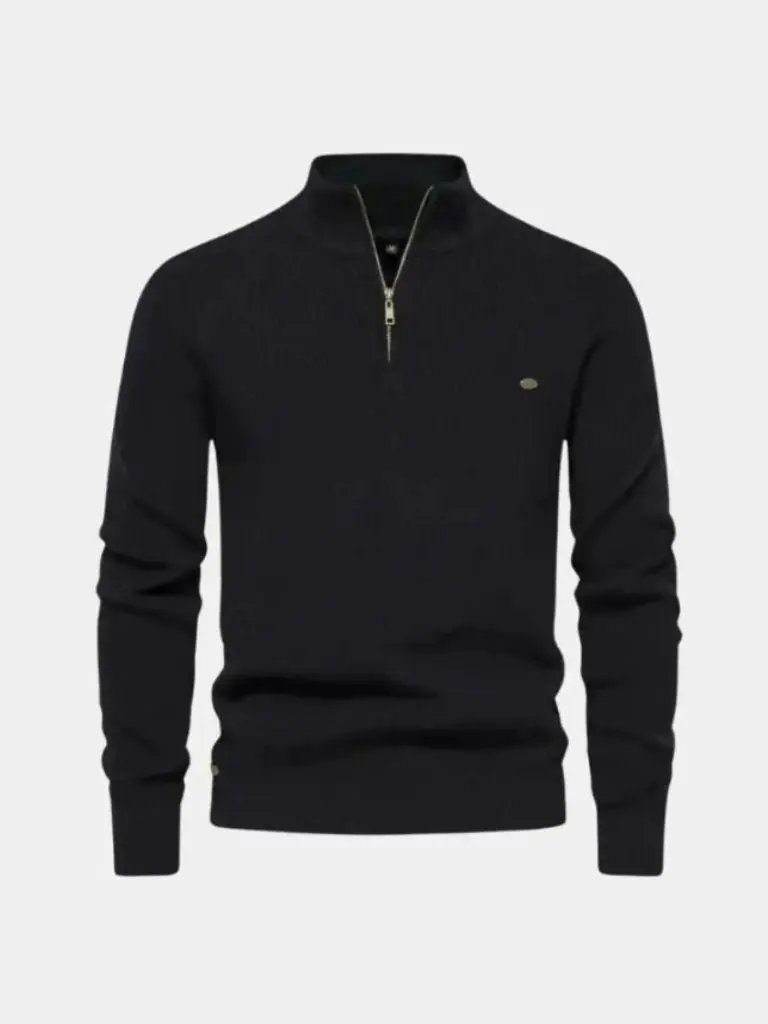 Men’s Knit Sweater – Elegant Quarter Zip Casual Everyday Knitwear SPECTER