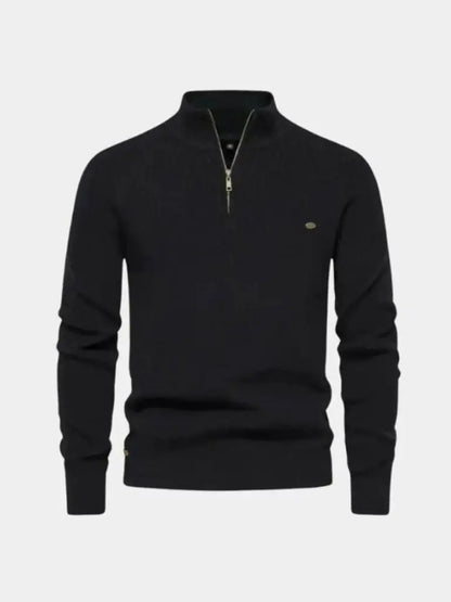 Men’s Knit Sweater – Elegant Quarter Zip Casual Everyday Knitwear SPECTER