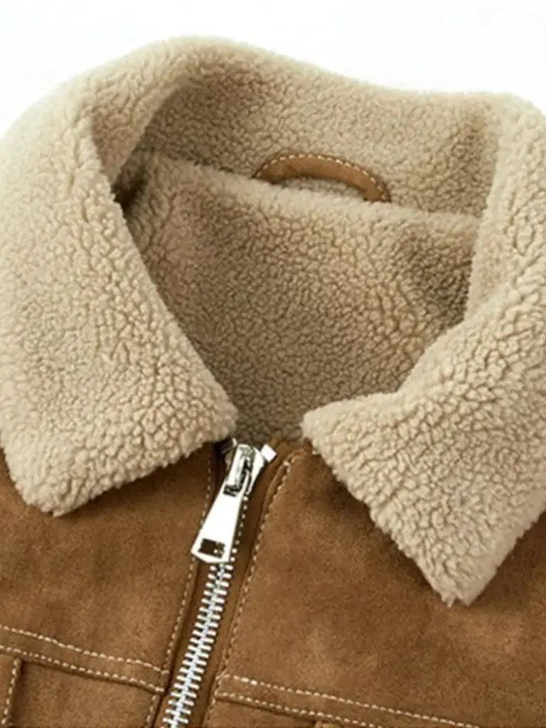 Men’s Fleece Jacket – Essential Suede Cozy Winter Layer SPECTER