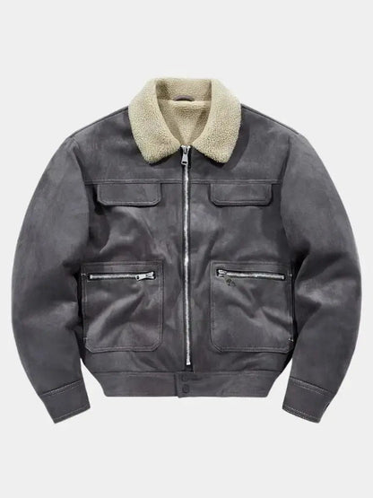 Men’s Fleece Jacket – Essential Suede Cozy Winter Layer SPECTER