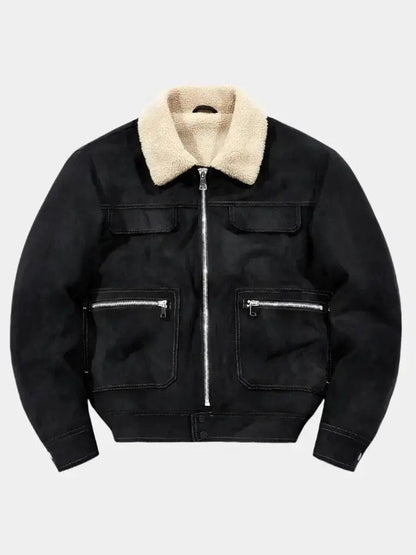 Men’s Fleece Jacket – Essential Suede Cozy Winter Layer SPECTER