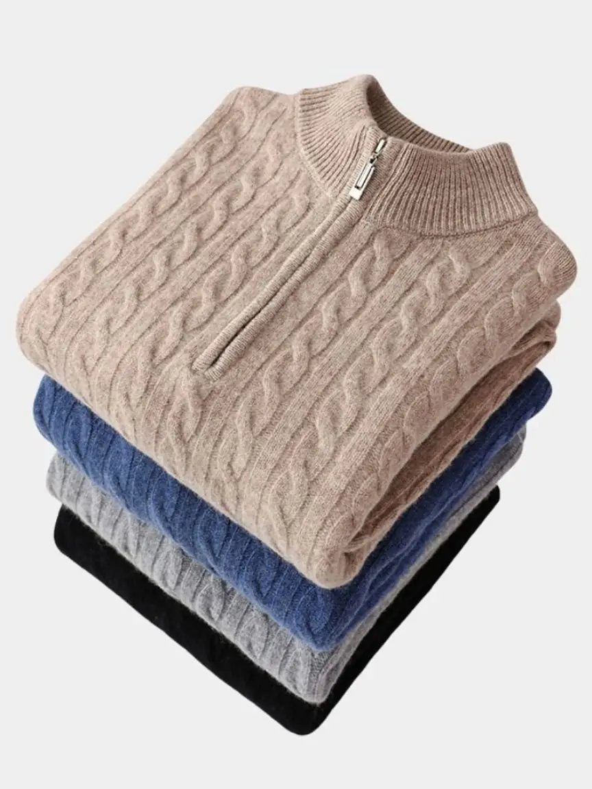 Men’s Knit Sweater – Essential Half Zip Casual Everyday Knitwear SPECTER
