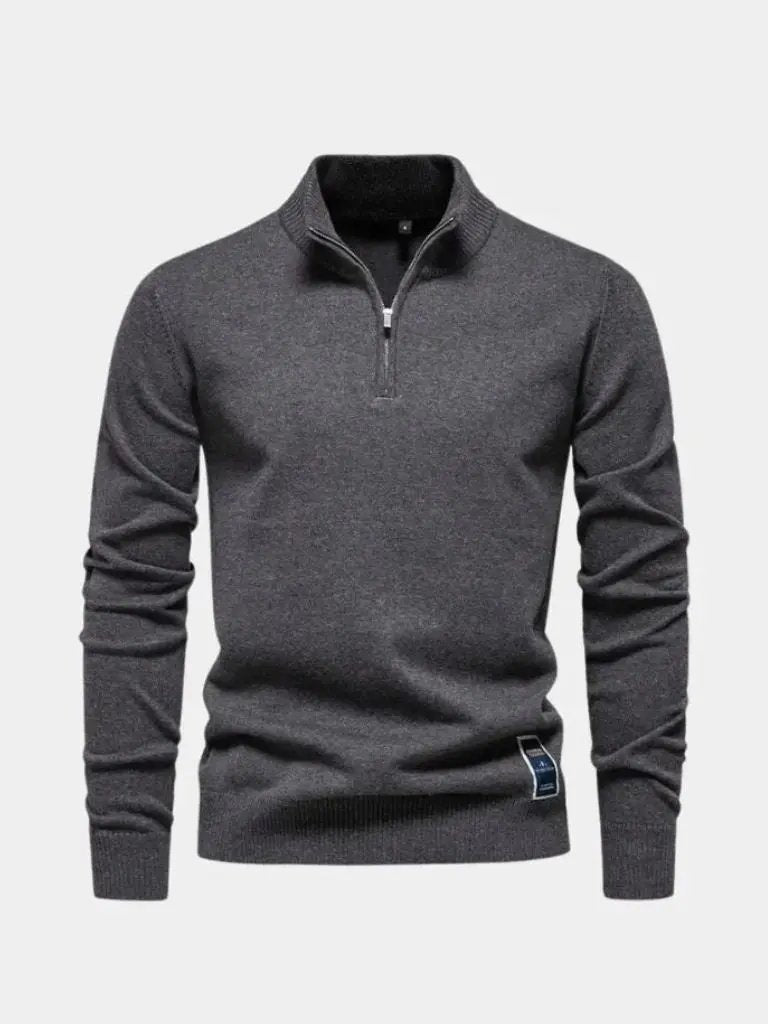 Men’s Knit Sweater – Essential Quarter Zip Casual Everyday Knitwear SPECTER