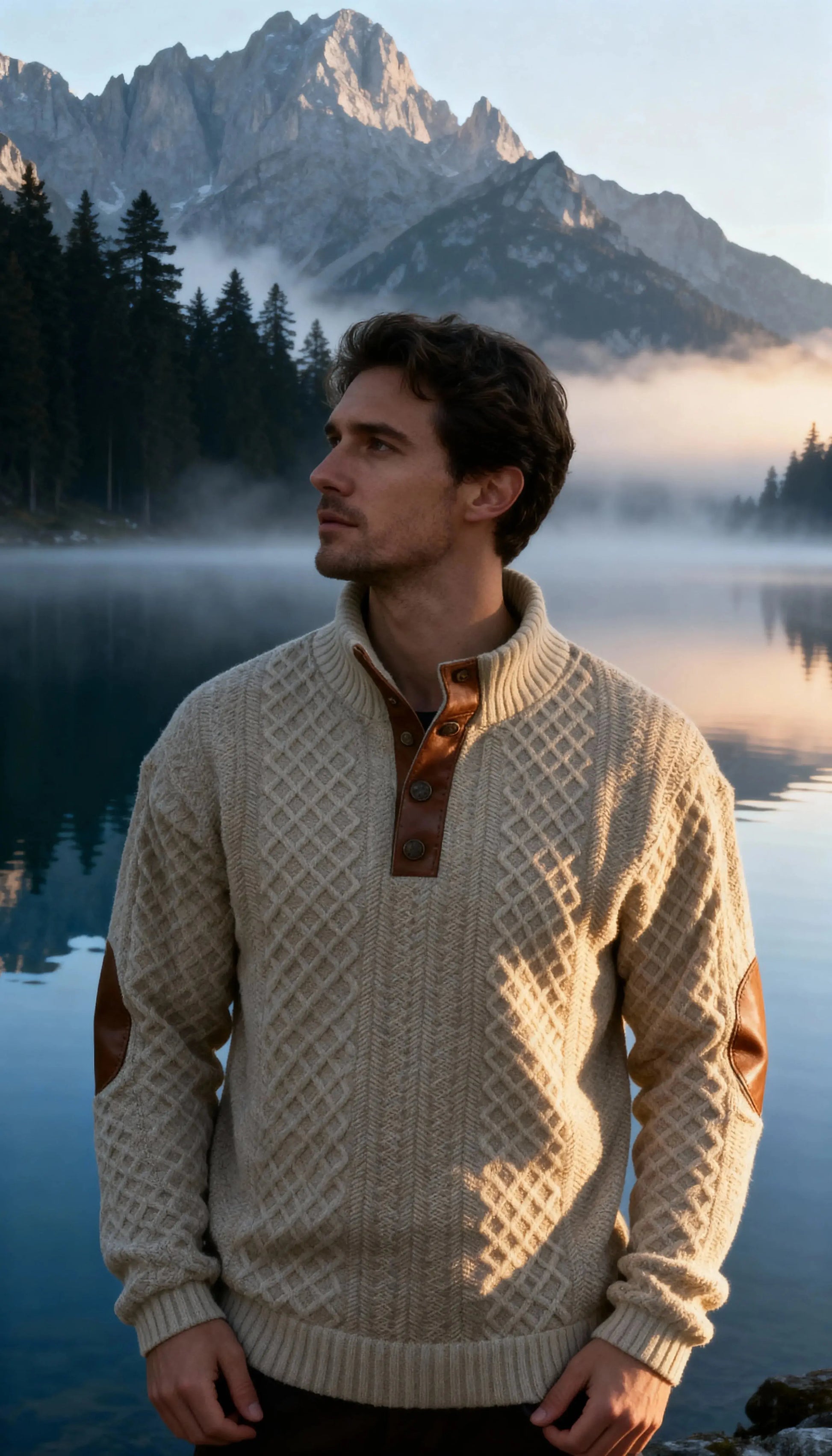 Men’s Knit Sweater – High Collar Pullover Casual Everyday Knitwear SPECTER