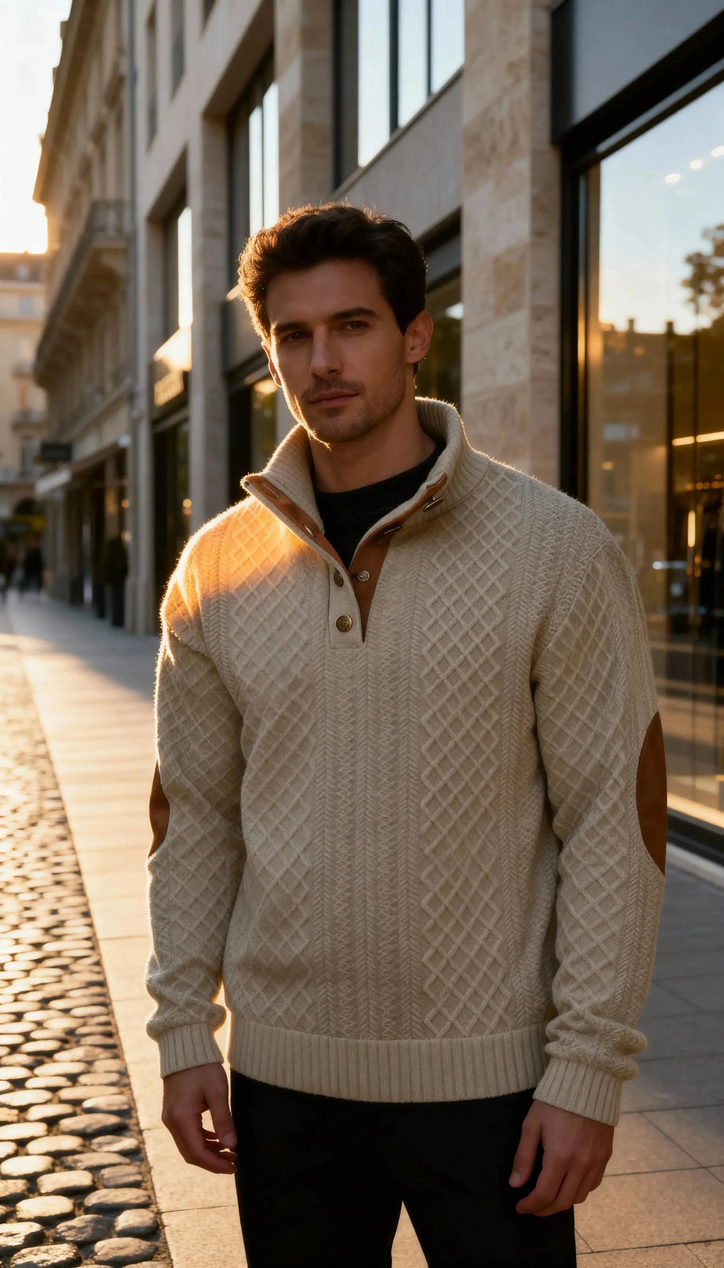 Men’s Knit Sweater – High Collar Pullover Casual Everyday Knitwear SPECTER