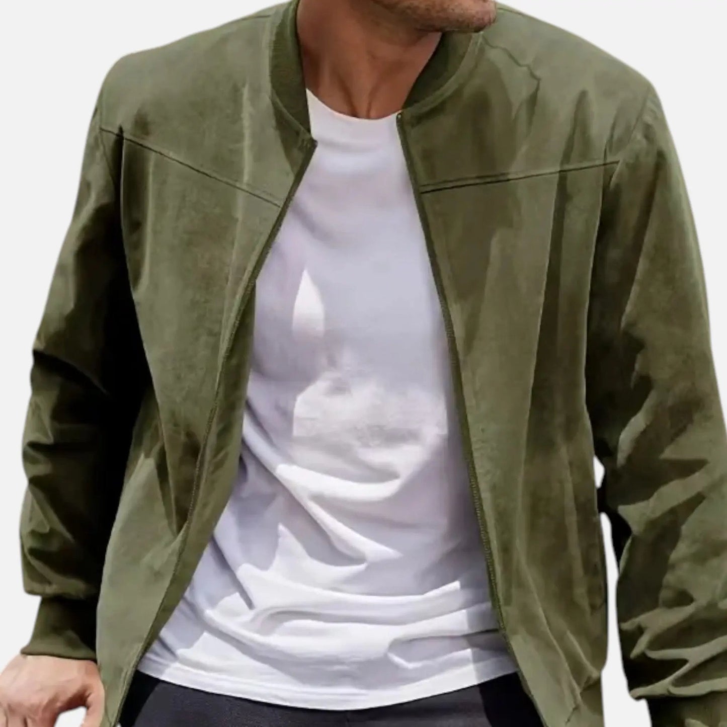 Men’s Bomber Jacket – Solenne Lightweight Vintage Modern Streetwear Fit SPECTER