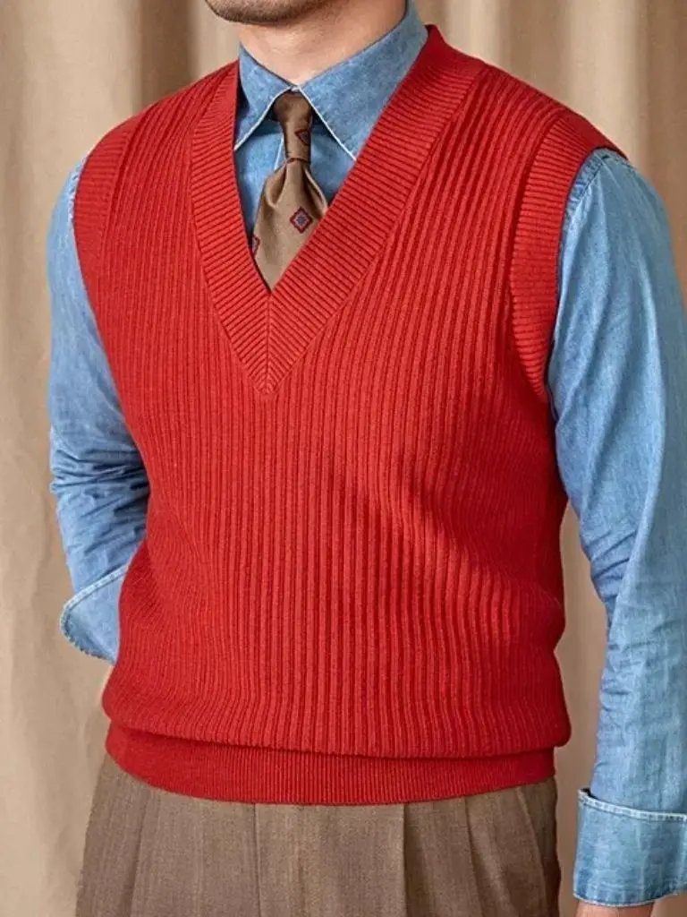 Men’s Knit Sweater – Vest Waistcoat Casual Everyday Knitwear SPECTER