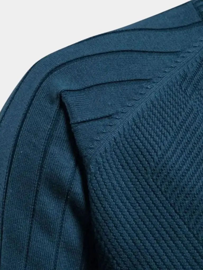 Men’s Cardigan Sweater – Zipper Jacquard Color Casual Everyday Knitwear SPECTER