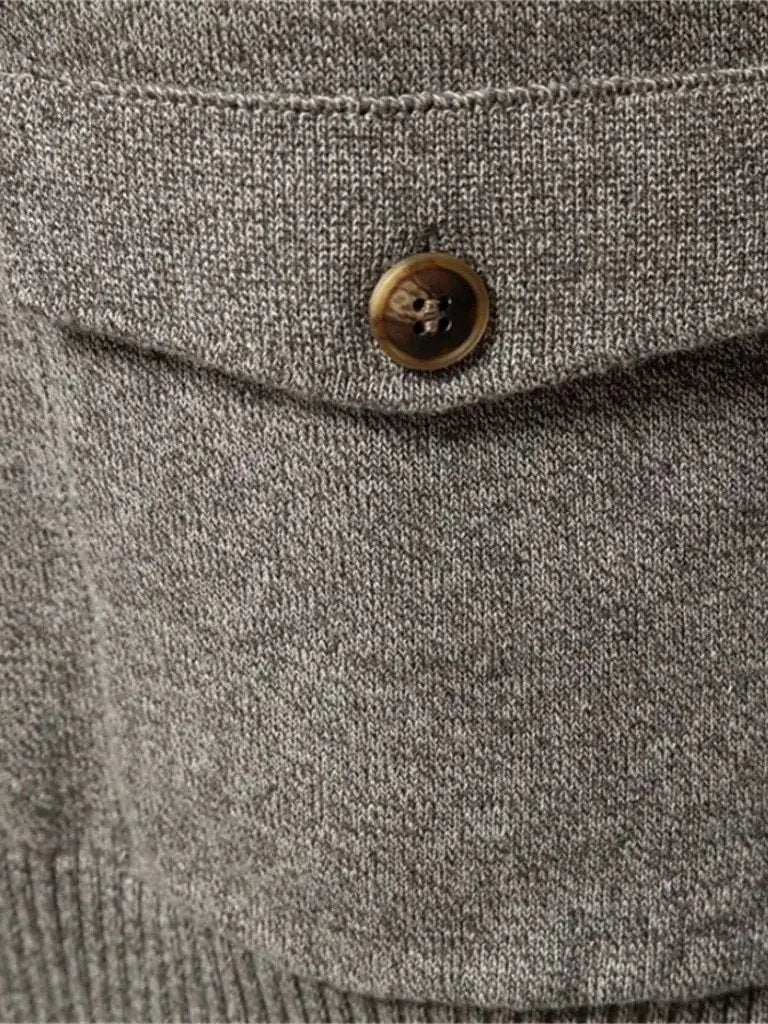 Men’s Cardigan Sweater – Knitted Stand Collar Casual Everyday Knitwear SPECTER