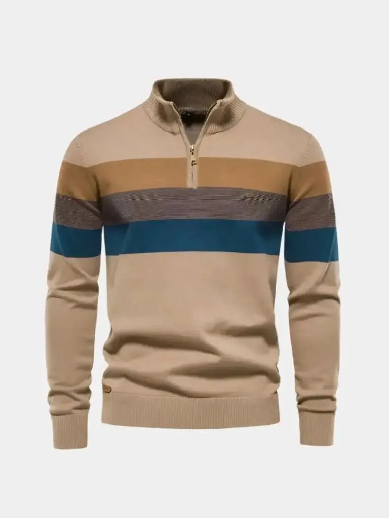 Men’s Knit Sweater – Minimalist High Collar Casual Everyday Knitwear SPECTER